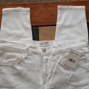 Free People Blown Out Knee Skinny Jeans - White
